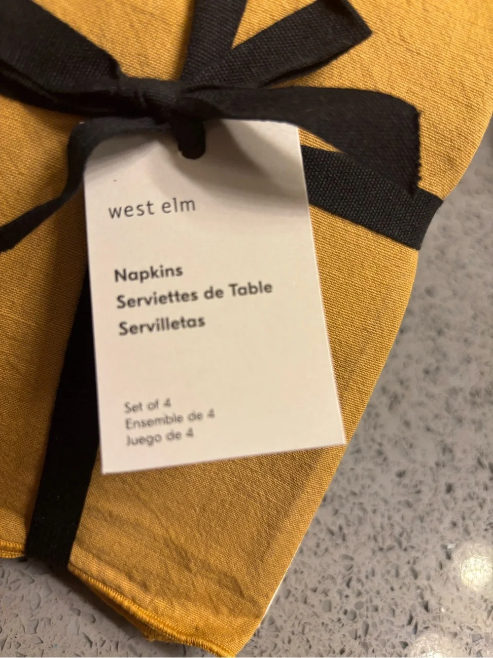 West Elm Mustard Yellow Cloth Napkin Set - 4 Pack new